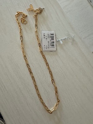K18 Paperclip Chain Necklace