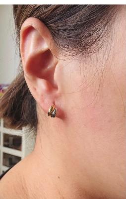 K18 2-Tone Design Stud Earring 0.85g