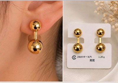 K18 Cherry Ball Earring