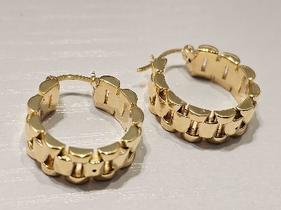 K18 RX Band Hoop Earring