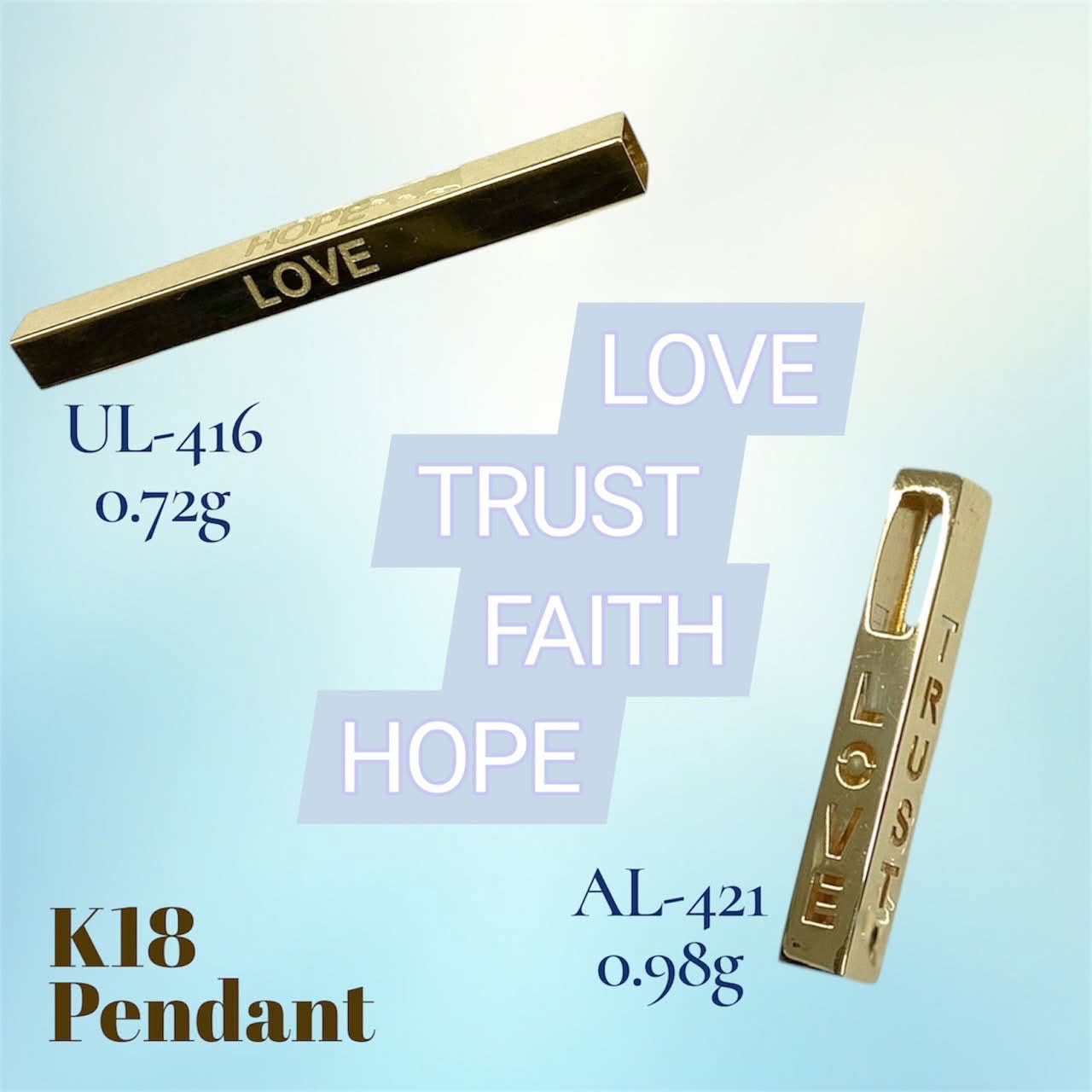 Love Trust Faith Hope Pendants